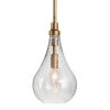 1-Light Gold Island Pendant Light with Seeded Glass Shade by Uolfin