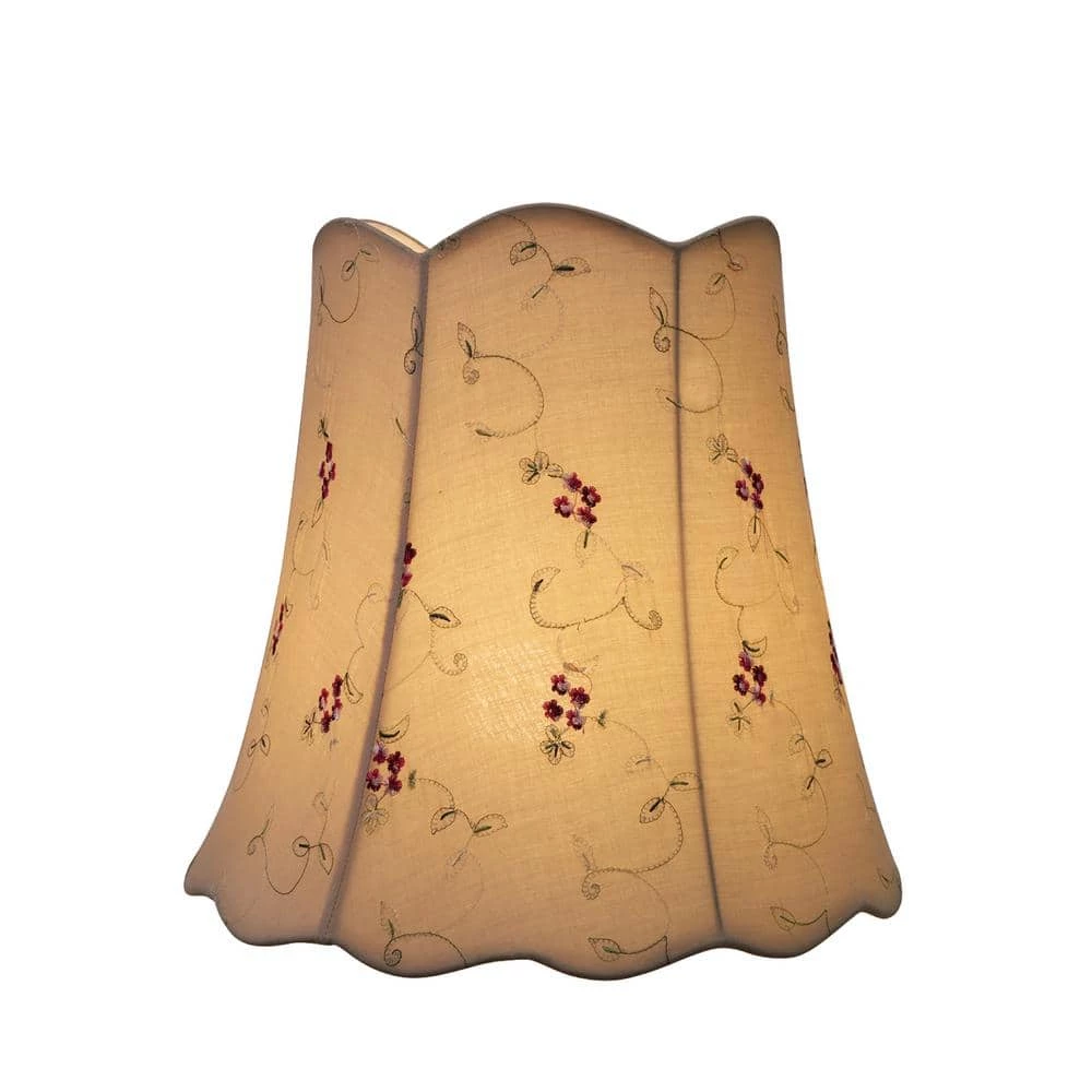 16 in. x 15 in. Apricot and Embroidered Floral Scallop Bell Lamp Shade by ASPEN Creative CORPORATION:Aspen Creative Corporation - Image 3