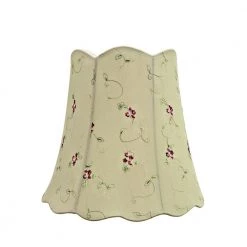 16 in. x 15 in. Apricot and Embroidered Floral Scallop Bell Lamp Shade by ASPEN Creative CORPORATION:Aspen Creative Corporation