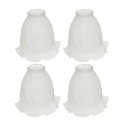 5-1/4 in. Frosted Floral Ceiling Fan Replacement Glass Shade (4-Pack) by ASPEN Creative CORPORATION:Aspen Creative Corporation