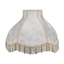 17 in. x 12 in. Beige and Fringe Scallop Bell Lamp Shade by ASPEN Creative CORPORATION:Aspen Creative Corporation