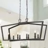 Modern Matte Black Candlestick Chandelier, 37 in. 8-Light Farmhouse Island Dining Room Cage Chandelier by Uolfin