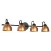 30.5 in. 4-Light Black and Gold Vanity Light with Metal Shades by Uolfin