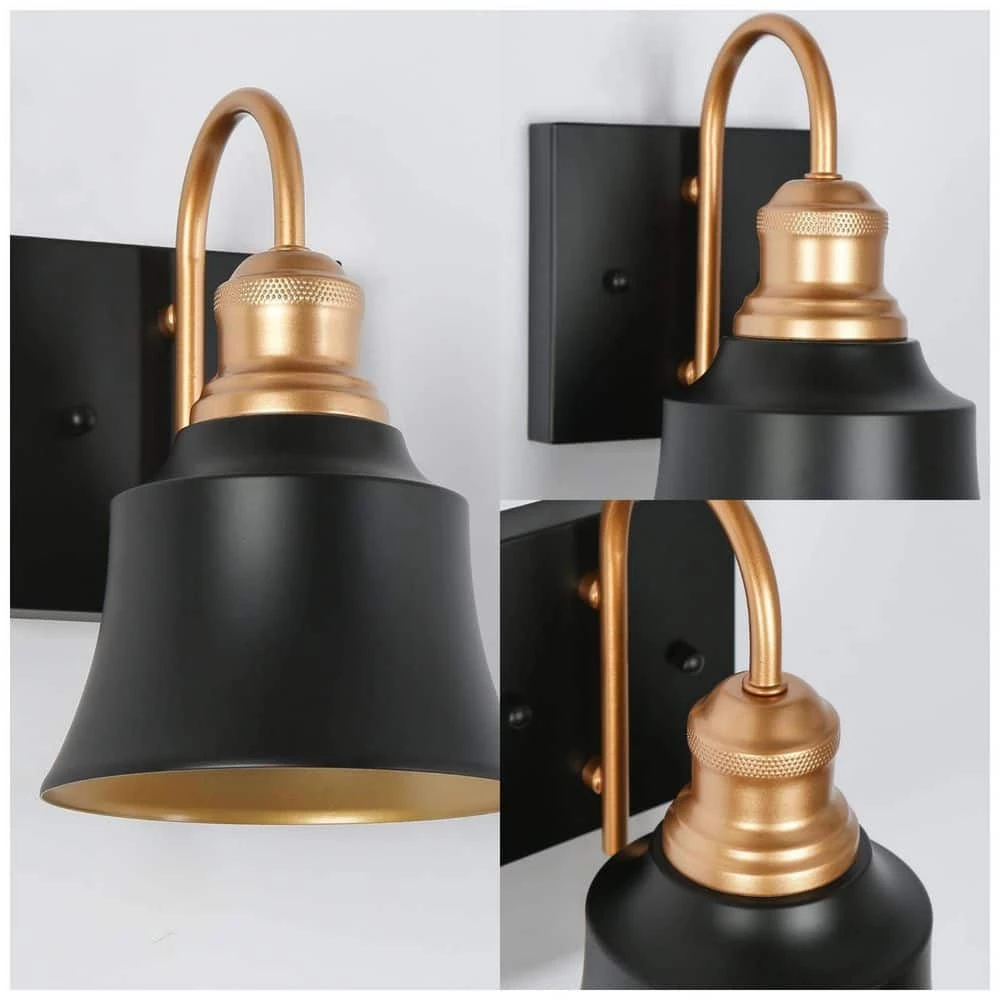 1-Light Black and Gold Wall Sconce with One Metal Shade by Uolfin - Image 5