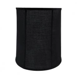 14 in. x 15 in. Black and Vertical Piping Drum/Cylinder Lamp Shade by ASPEN Creative CORPORATION:Aspen Creative Corporation