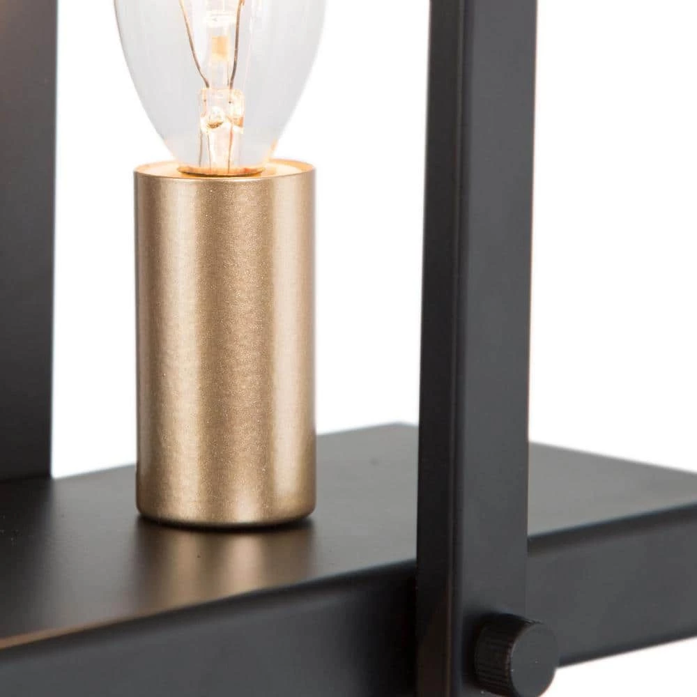 Modern Black & Brass Island Chandelier Taine 5-Light Linear Chandelier Light with Candlestick Design by Uolfin - Image 5