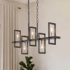 Modern Black & Brass Island Chandelier Taine 5-Light Linear Chandelier Light with Candlestick Design by Uolfin