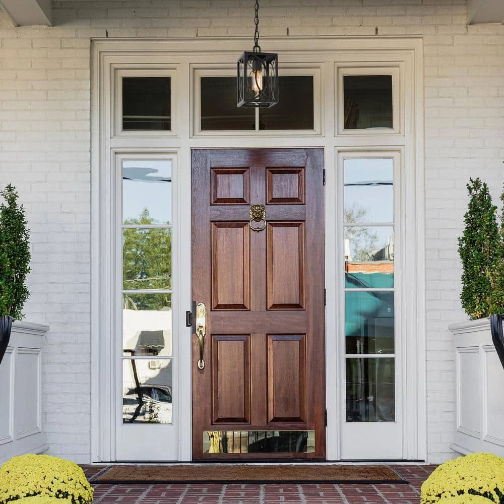 Modern Farmhouse Cage Outdoor Hanging Light 1-Light Black Lantern Outdoor Pendant Light with Clear Glass Shade by Uolfin - Image 2