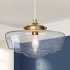 Modern Farmhouse Pendant Light, Dule 9.5 in. 1-Light Antique Gold Transitional Pendant Light with Seeded Glass Shade by Uolfin