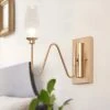 Modern Farmhouse Bathroom Vanity Light, 1-Light Gold Transitional Wall Sconces Lighting with Geometric Shades by Uolfin