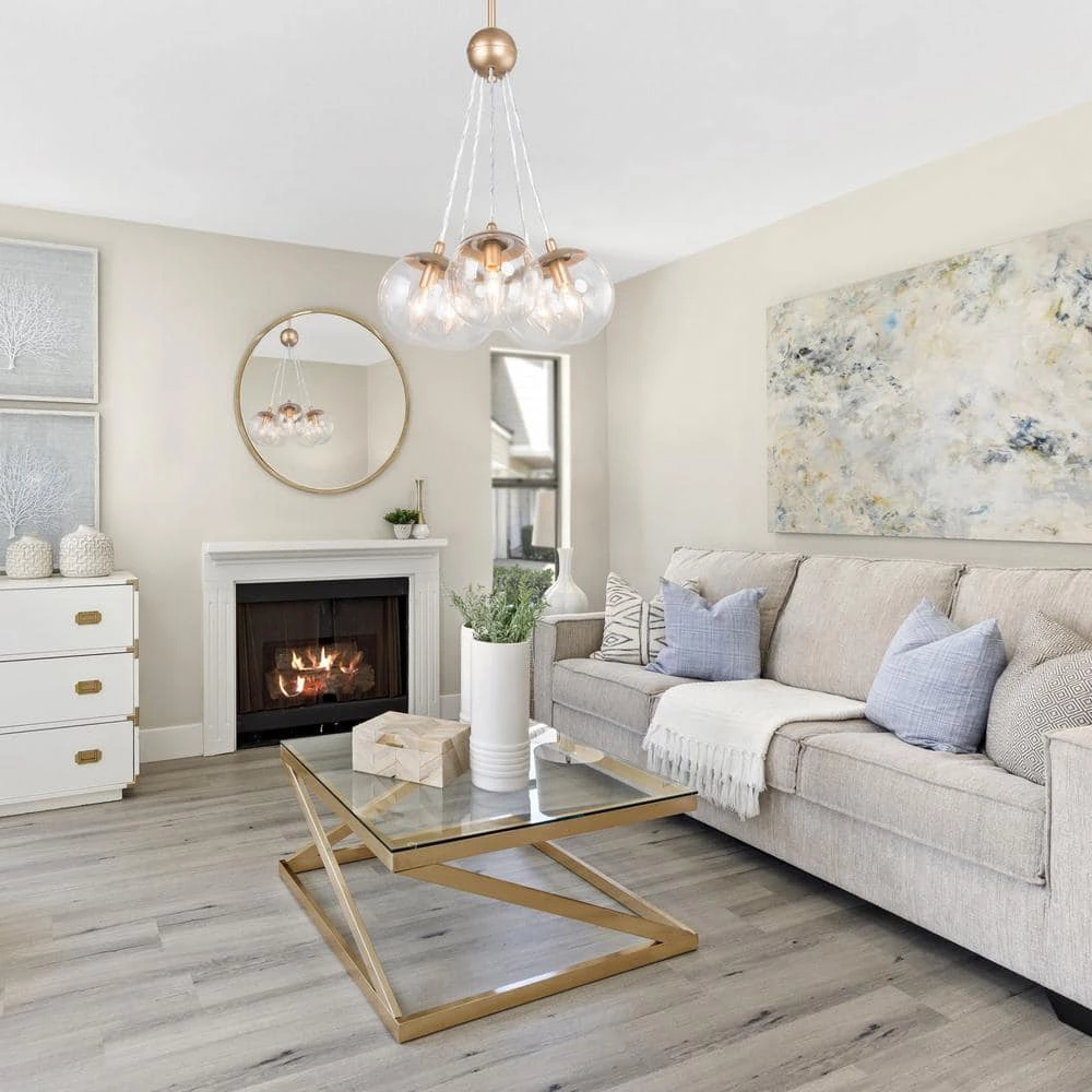 Rose Gold Globe Island Chandelier Bubble 5-Light Modern Cluster Pendant Light with Clear Glass Shades by Uolfin - Image 2