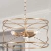 Modern Drum Chandelier Pendant Light 16 in. 3-Light Brass Gold Farmhouse Cage Chandelier for Kitchen Island by Uolfin