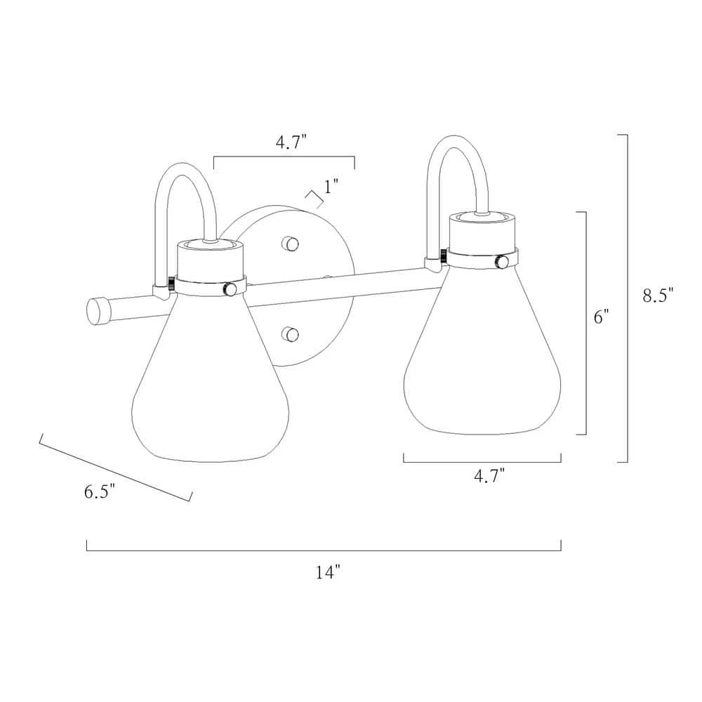 Modern Teardrop Bedroom Wall Sconce 2-Light Electroplated Brass Bell Bathroom Vanity Light with Clear Glass Shades by Uolfin - Image 4