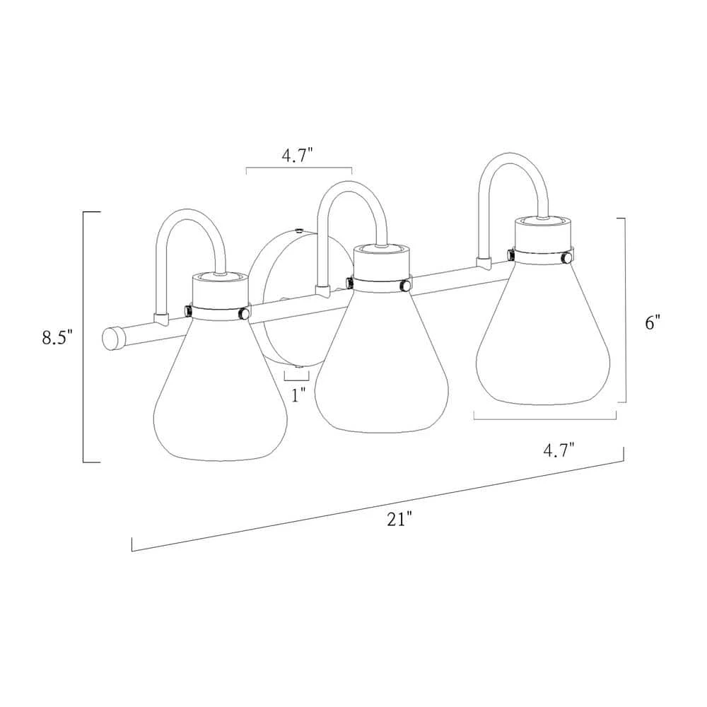 Modern Teardrop Bedroom Wall Light 3-Light Electroplated Brass Dome Bathroom Vanity Light with Clear Glass Shades by Uolfin - Image 4