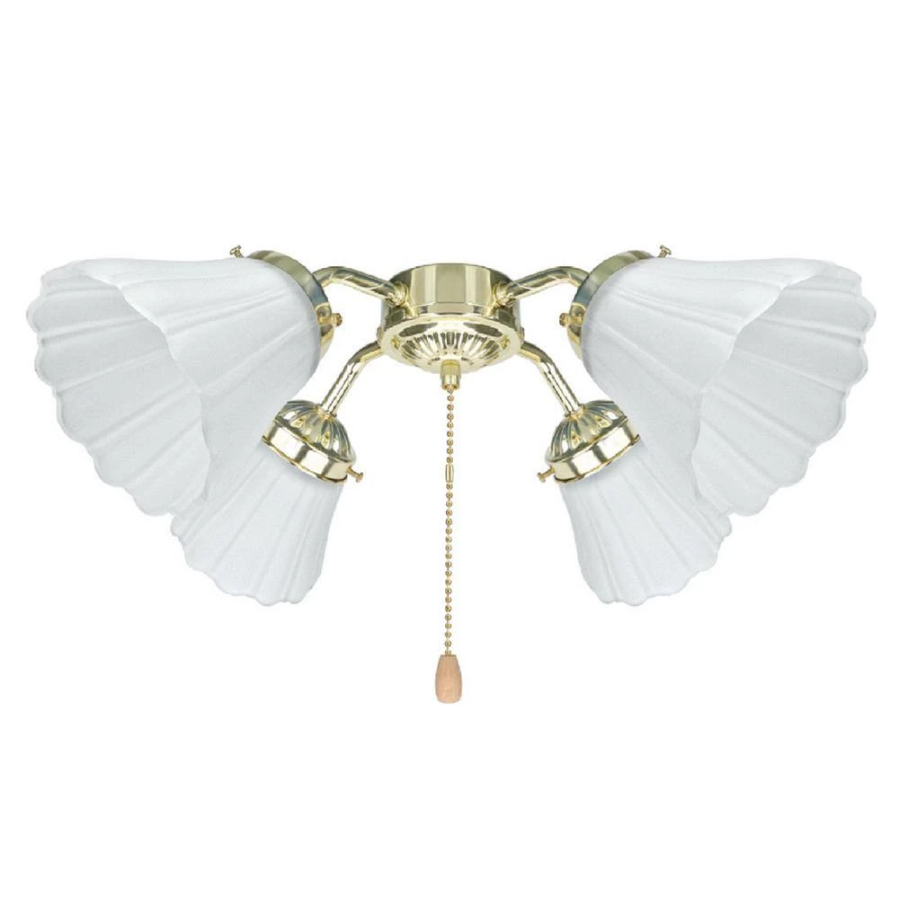 4-3/4 in. Frosted Ribbed Bell Shaped Ceiling Fan Replacement Glass Shade (4-Pack) by ASPEN Creative CORPORATION:Aspen Creative Corporation - Image 3