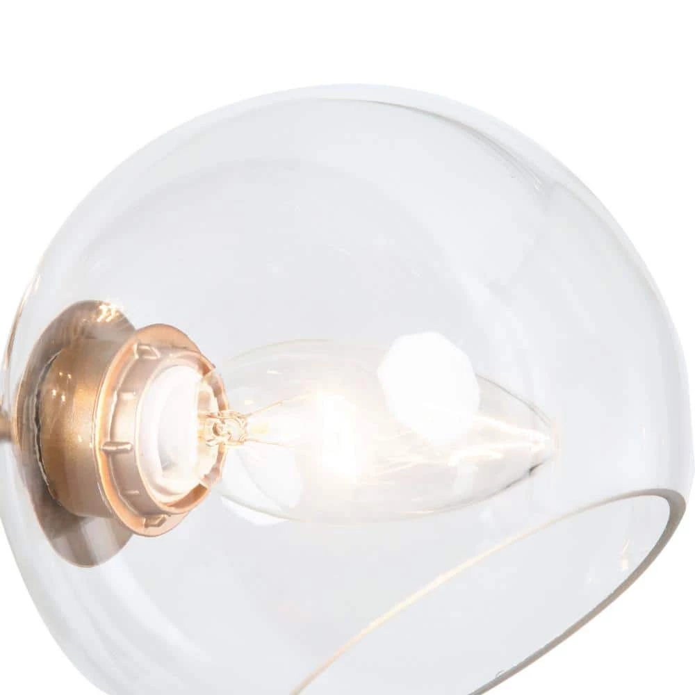 Modern Gold Dining Room Chandelier, Bubble 31.5 in. 6-Light Farmhouse Sputnik Bedroom Chandelier with Clear Glass Shades by Uolfin - Image 3