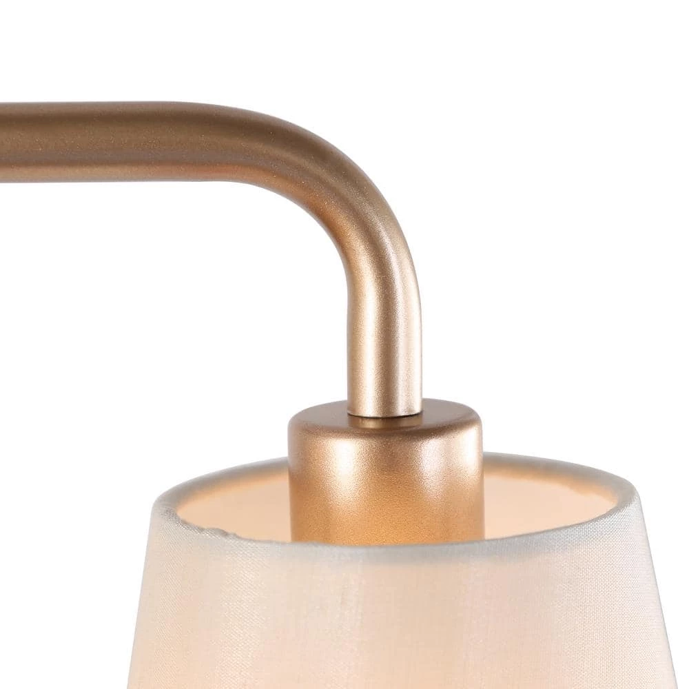 Modern Farmhouse Gold Bedroom Chandelier, 25 in. 3-Light Kitchen Island Linear Pendant Light with Fabric Shade by Uolfin - Image 5