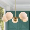 Modern Globe Dining Room Chandelier 5-Light Gold Sputnik Chandelier with Frosted Glass Shades by Uolfin