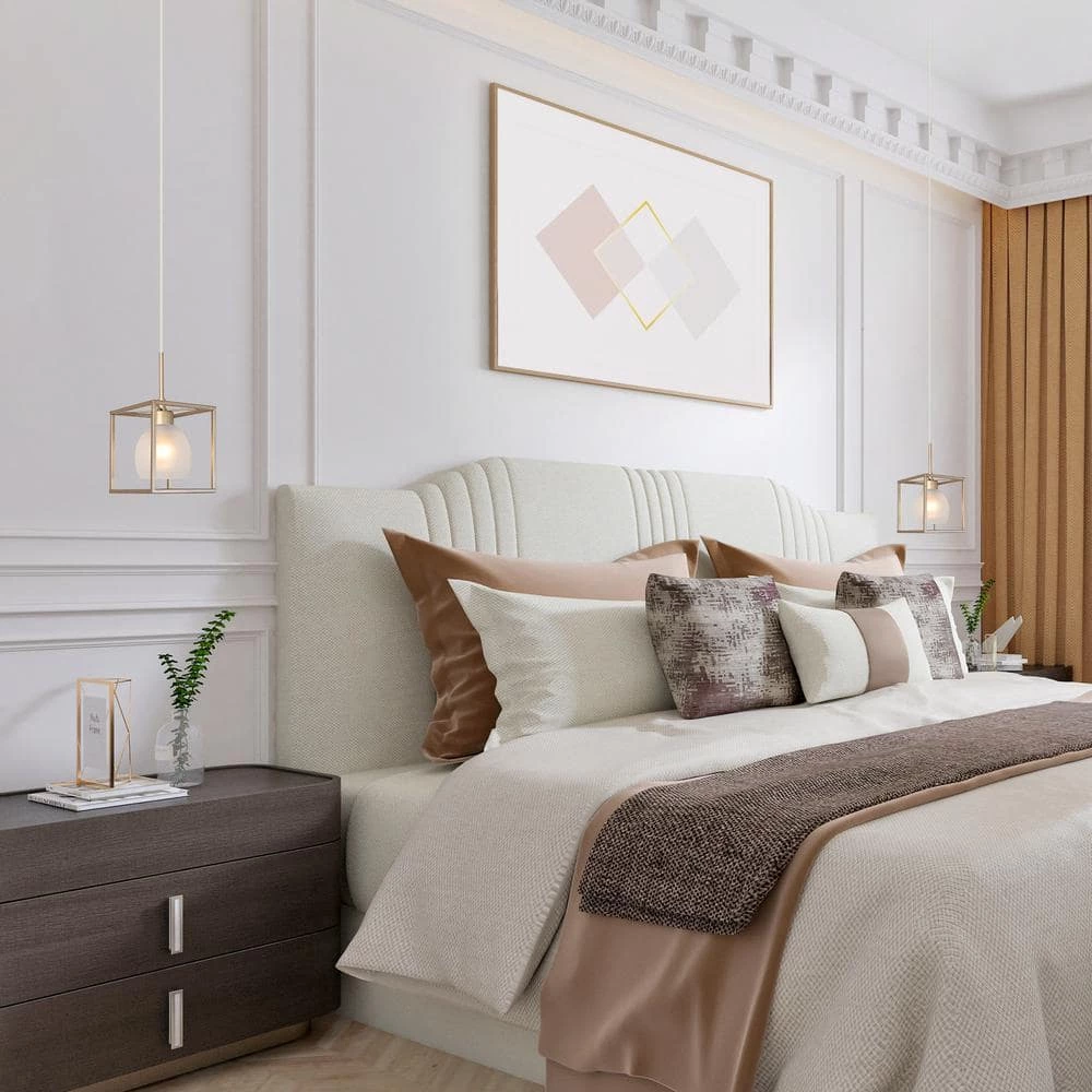 Modern Lantern Island Pendant Light Eicy 1-Light Gold Cage Chandelier Pendant Light with Frosted Glass Shade by Uolfin - Image 3