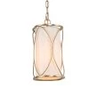 1-Light Gold Cage Drum Pendant Light with Fabric Shade by Uolfin