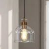 Modern Kitchen Island Pendant Light, Eicy 1-Light Gold Dining Room Ceiling Light with Water Glass Shade by Uolfin