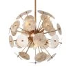 Gold Globe Bedroom Chandelier, 6-Light Modern Farmhouse Living Room Chandelier Light Fixture with Mica Flakes by Uolfin