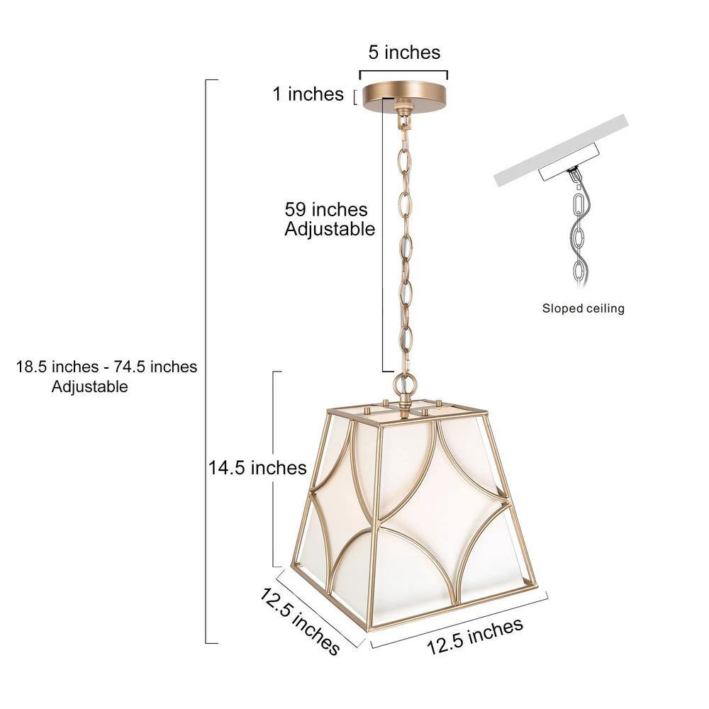 Farmhouse Gold Pendant Light, 4-Light Modern Gold Kitchen Island Chandelier with Fabric Shade by Uolfin - Image 3