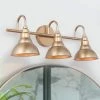 Modern Bell Bathroom Vanity Light 3-Light Brass Gold Round Wall Light with Metal Shades by Uolfin