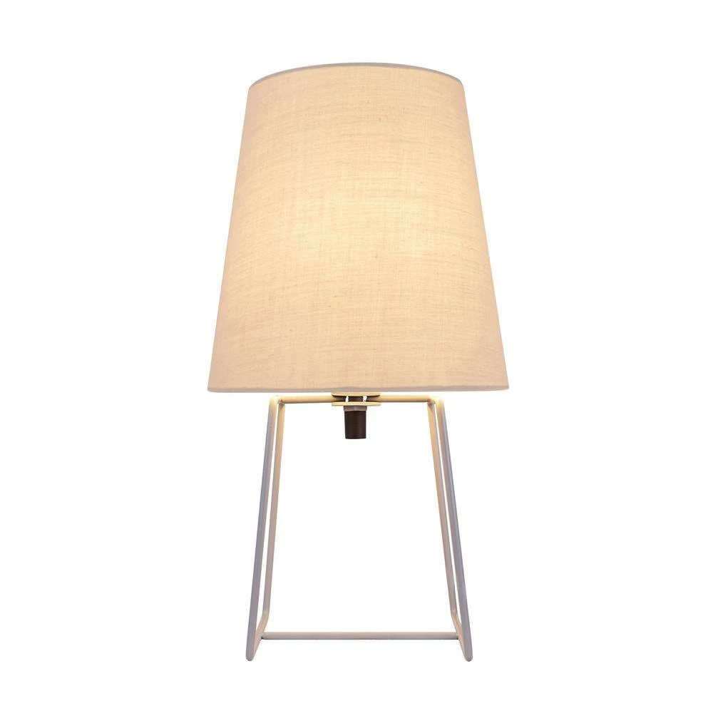 13 in. Grey Metal Accent Table Lamp with Empire Shaped Lamp Shade in Grey by ASPEN Creative CORPORATION:Aspen Creative Corporation - Image 2