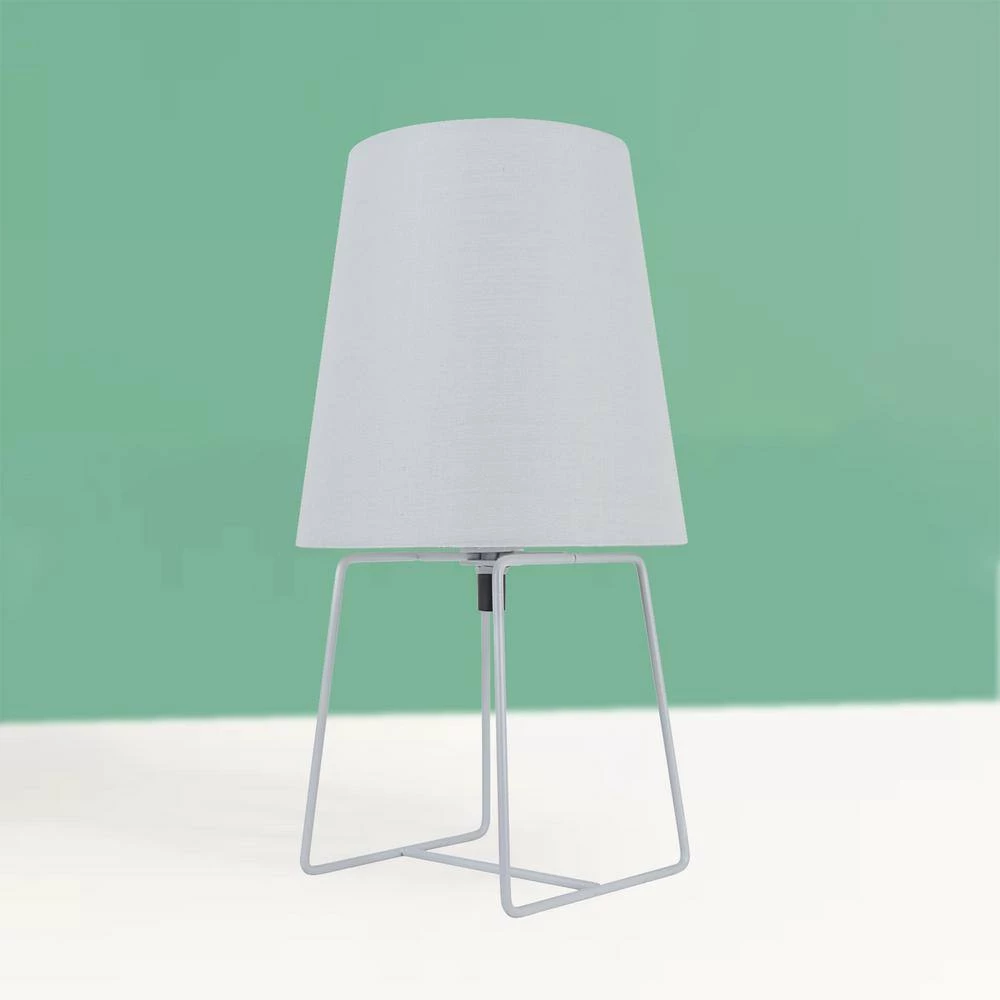 13 in. Grey Metal Accent Table Lamp with Empire Shaped Lamp Shade in Grey by ASPEN Creative CORPORATION:Aspen Creative Corporation - Image 6