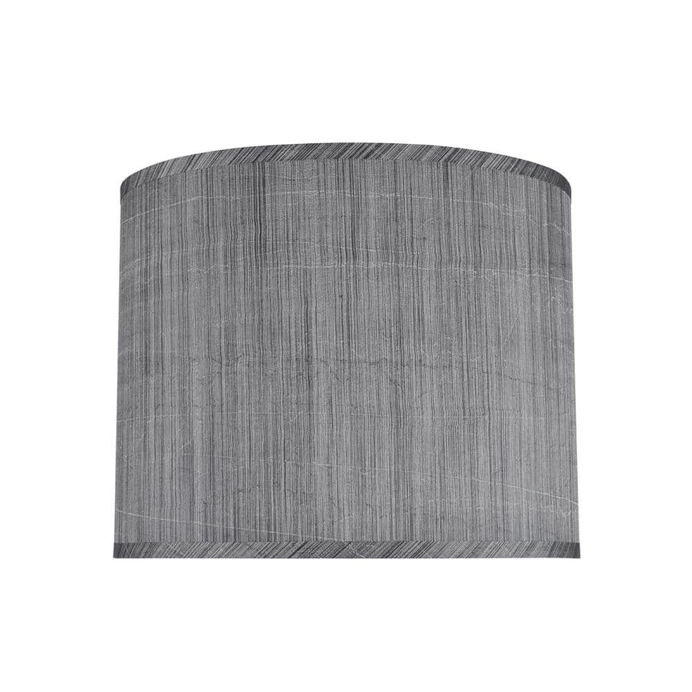 14 in. x 11 in. Grey and Black and Striped Pattern Hardback Drum/Cylinder Lamp Shade by ASPEN Creative CORPORATION:Aspen Creative Corporation