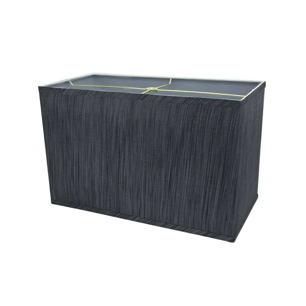 16 in. x 10 in. Grey and Black and Striped Pattern Hardback Rectangular Lamp Shade by ASPEN Creative CORPORATION:Aspen Creative Corporation - Image 2