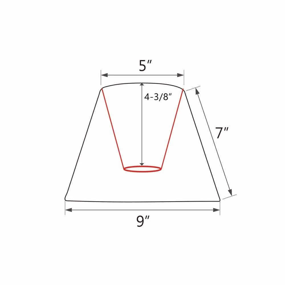 9 in. x 7 in. Light Grey Hardback Empire Lamp Shade by ASPEN Creative CORPORATION:Aspen Creative Corporation - Image 5