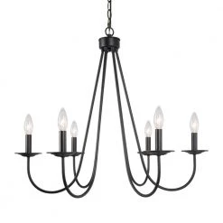 6-Light Black Candlestick Chandelier Light by Uolfin