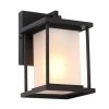 1-Light Matte Black Hardwired Outdoor Wall Lantern Sconce with Frosted Glass Shade by Uolfin