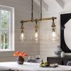 Farmhouse Black Dining Room Chandelier, Maya 3-Light Modern Kitchen Island Pendant Hanging Light with Teardrop Shades by Uolfin