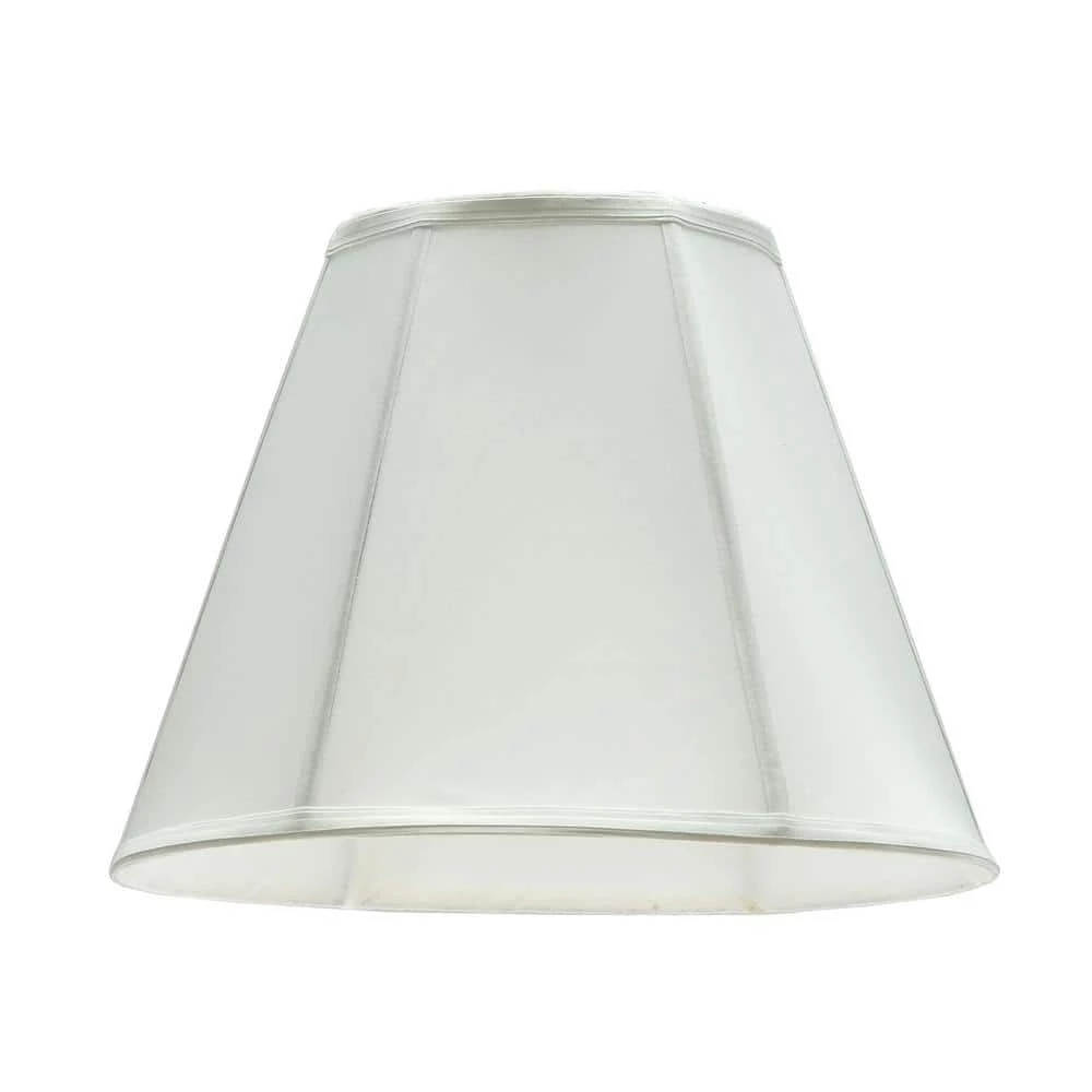 14 in. x 11 in. Off White and Vertical Piping Hexagon Bell Lamp Shade by ASPEN Creative CORPORATION:Aspen Creative Corporation - Image 2
