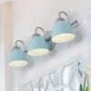 Modern Transitional Bathroom Vanity Light, 3-Light Contemporary Wall Sconces Lighting with Blue Bowl Shades by Uolfin