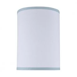 8 in. x 11 in. White and Light Blue Trim Hardback Drum/Cylinder Lamp Shade by ASPEN Creative CORPORATION:Aspen Creative Corporation