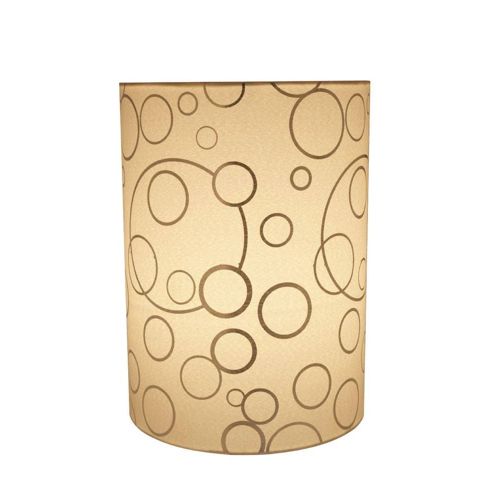8 in. x 11 in. White and Silver Circle Pattern Hardback Drum/Cylinder Lamp Shade by ASPEN Creative CORPORATION:Aspen Creative Corporation - Image 3