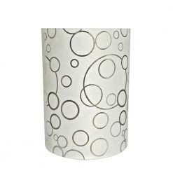 8 in. x 11 in. White and Silver Circle Pattern Hardback Drum/Cylinder Lamp Shade by ASPEN Creative CORPORATION:Aspen Creative Corporation