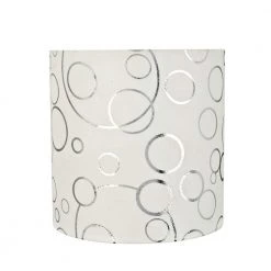 8 in. x 8 in. White with Silver Circle Pattern Drum, Cylinder Lamp Shade by ASPEN Creative CORPORATION:Aspen Creative Corporation