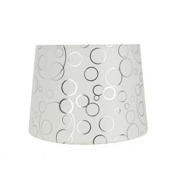 12 in. x 14 in. White with Silver Circle Pattern Hardback Empire Lamp Shade by ASPEN Creative CORPORATION:Aspen Creative Corporation