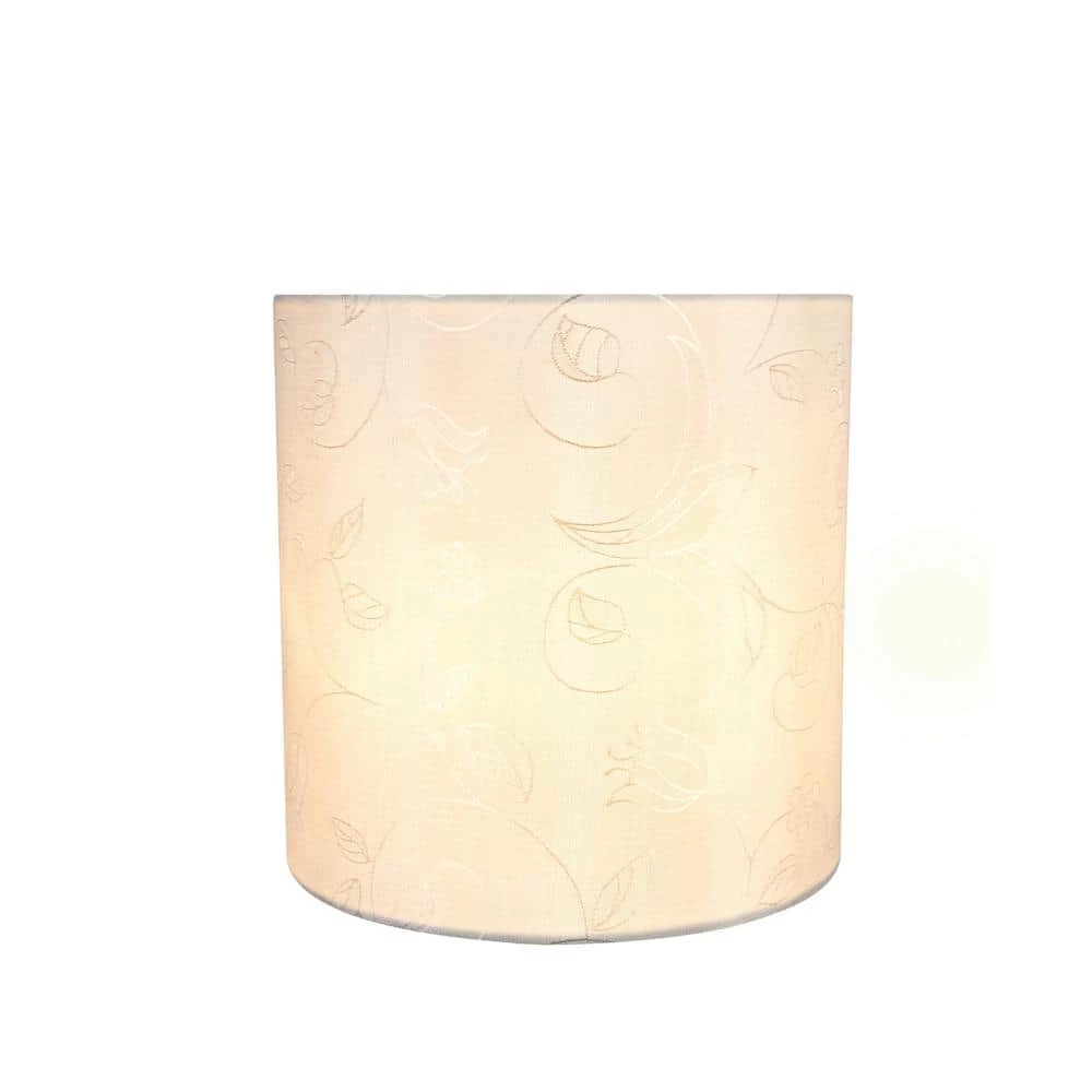 8 in. x 8 in. White with Floral Vine Design Drum/Cylinder Lamp Shade by ASPEN Creative CORPORATION:Aspen Creative Corporation - Image 4