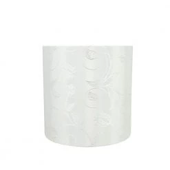 8 in. x 8 in. White with Floral Vine Design Drum/Cylinder Lamp Shade by ASPEN Creative CORPORATION:Aspen Creative Corporation